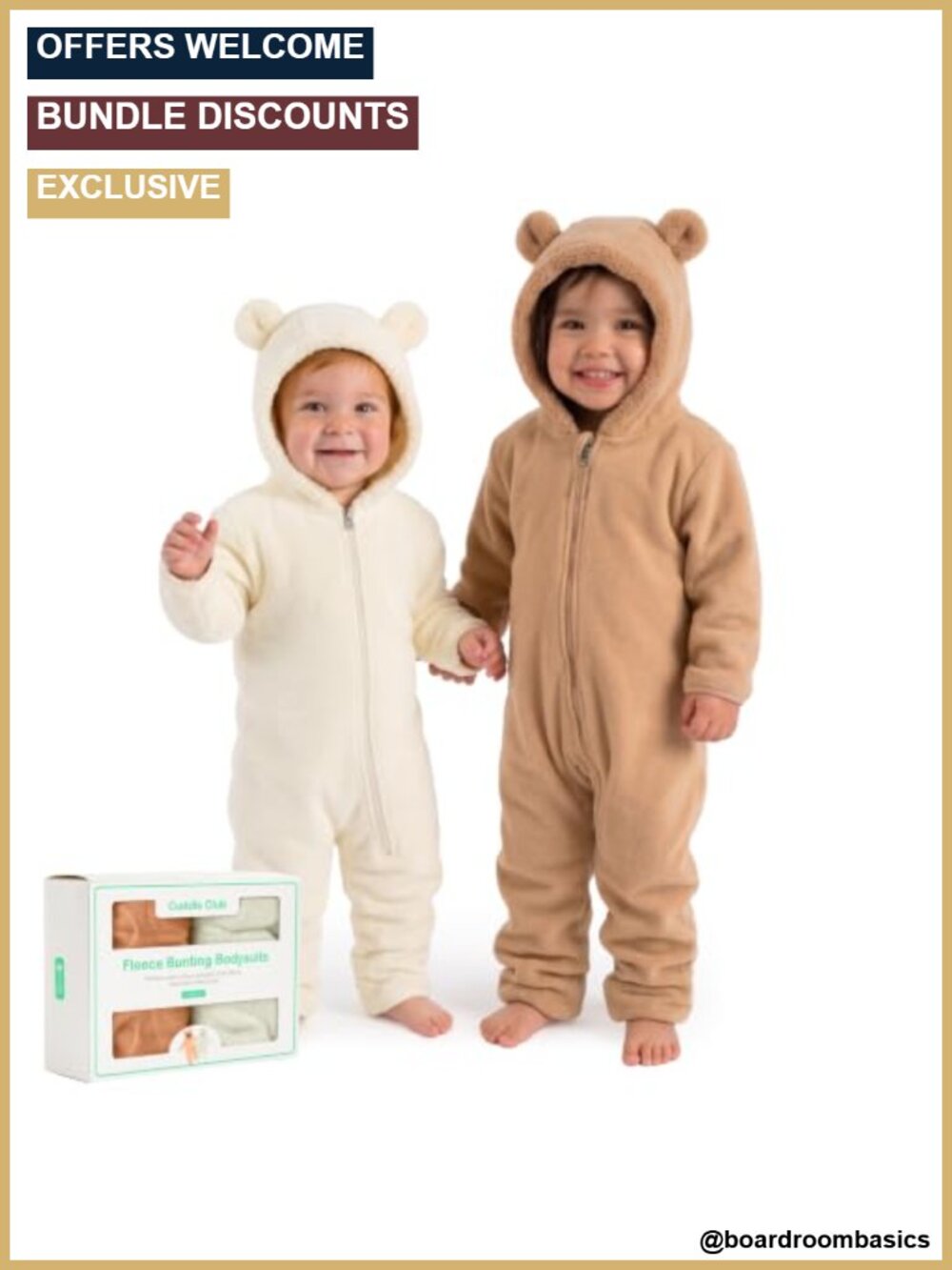 Fleece Baby Bunting Bodysuit Hoodie Convertible Cuffs Zipper